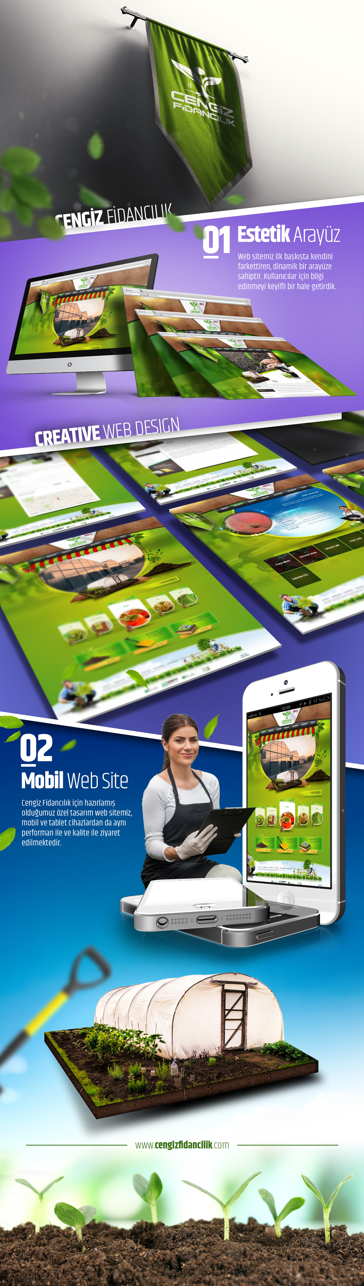 
	Cengiz Fidancılık i&ccedil;in hazırlamış olduğumuz kurumsal &ouml;zg&uuml;n aray&uuml;z tasarımı ve i&ccedil;erik y&ouml;netim sistemi.
