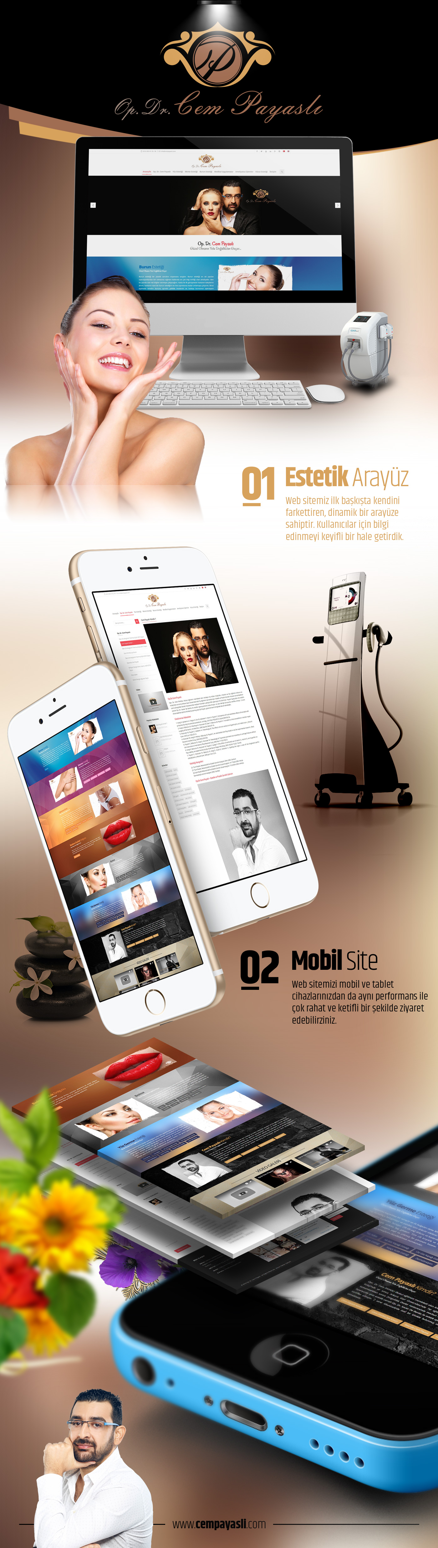 
	Op. Dr. Cem Payaslı i&ccedil;in hazırlamış olduğumuz kurumsal &ouml;zg&uuml;n aray&uuml;z tasarımı ve i&ccedil;erik y&ouml;netim sistemi.
